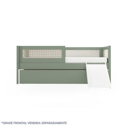 Combo Cama Sofá Haus Nature Com Palha 2 em 1 Com Cama Auxiliar e Escorregador - Verde Jardim