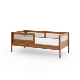 Combo Cama Sofá Haus Nature Com Palha 2 em 1 Com Auxiliar - Freijó