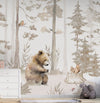 Papel de Parede Adesivo Infantil Urso na Floresta Bege 3,50m x 2,70m - Bota Fora 