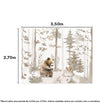 Papel de Parede Adesivo Infantil Urso na Floresta Bege 3,50m x 2,70m - Bota Fora 
