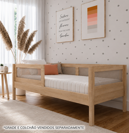 Cama Sofá Haus Nature Com Palha 2 em 1 Montessoriana - Carvalho