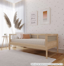 Cama Sofá Haus Nature Com Palha 2 em 1 Montessoriana - Carvalho