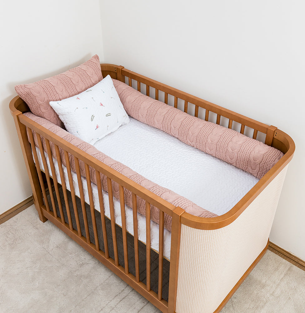 Kit Berço 5 Peças Dalia/Infinity Com Bordado - Rosa