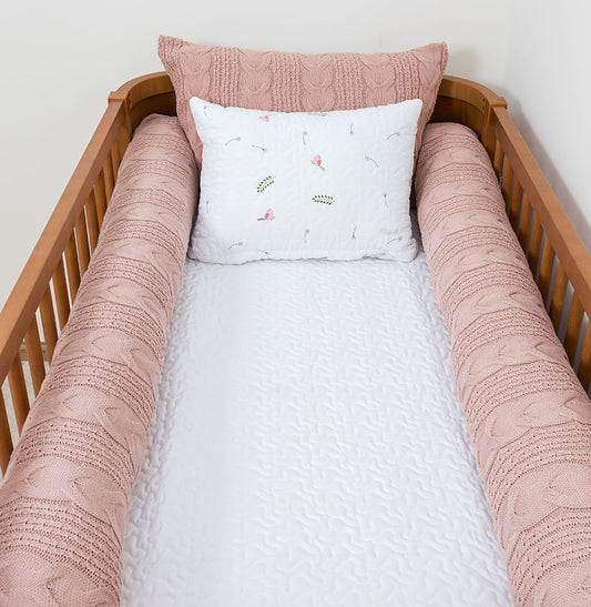 Kit Berço 5 Peças Dalia/Infinity Com Bordado - Rosa