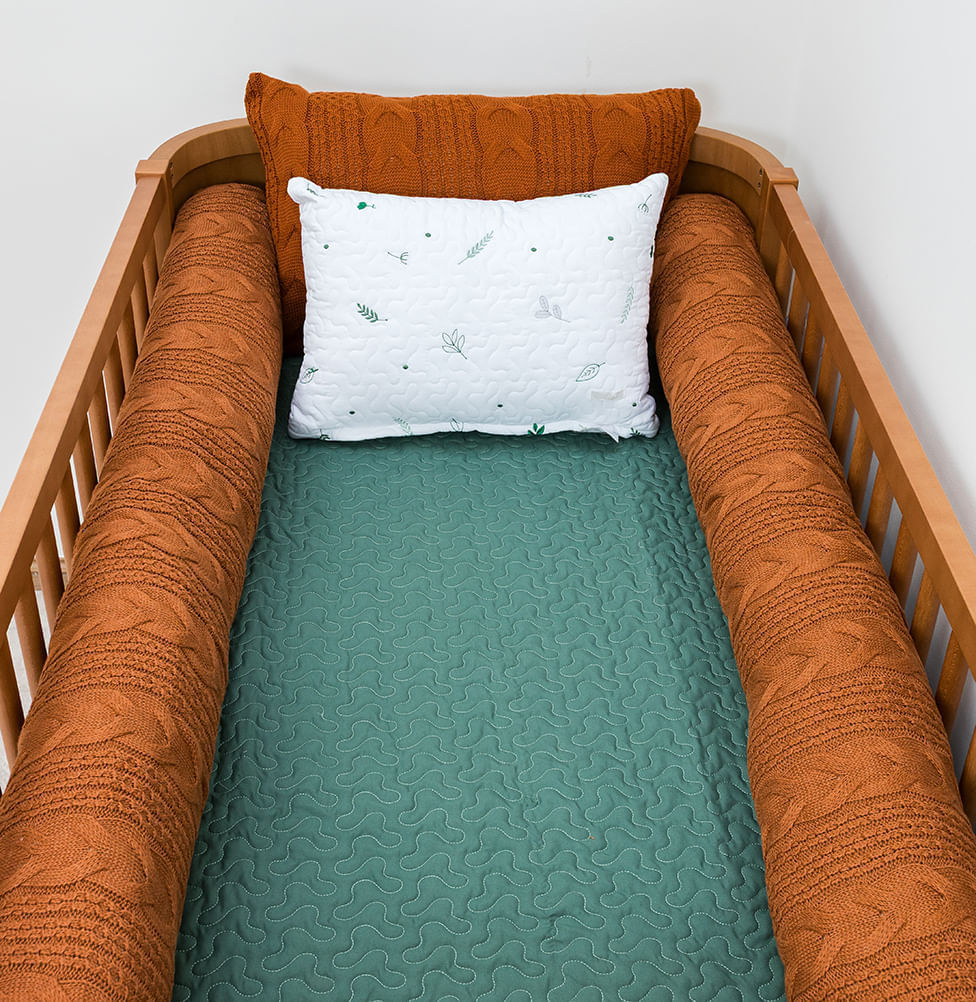 Kit Berço 5 Peças Dalia/Infinity Com Bordado - Cobre