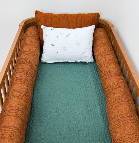 Kit Berço 5 Peças Dalia/Infinity Com Bordado - Cobre