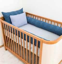 Kit Berço 5 Peças Dalia/Infinity e Xadrez - Azul Jeans