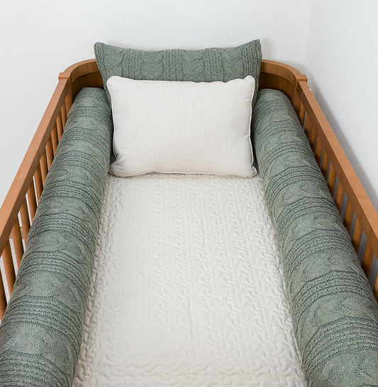 Kit Berço 5 Peças Dalia/Infinity e Xadrez - Verde Malva