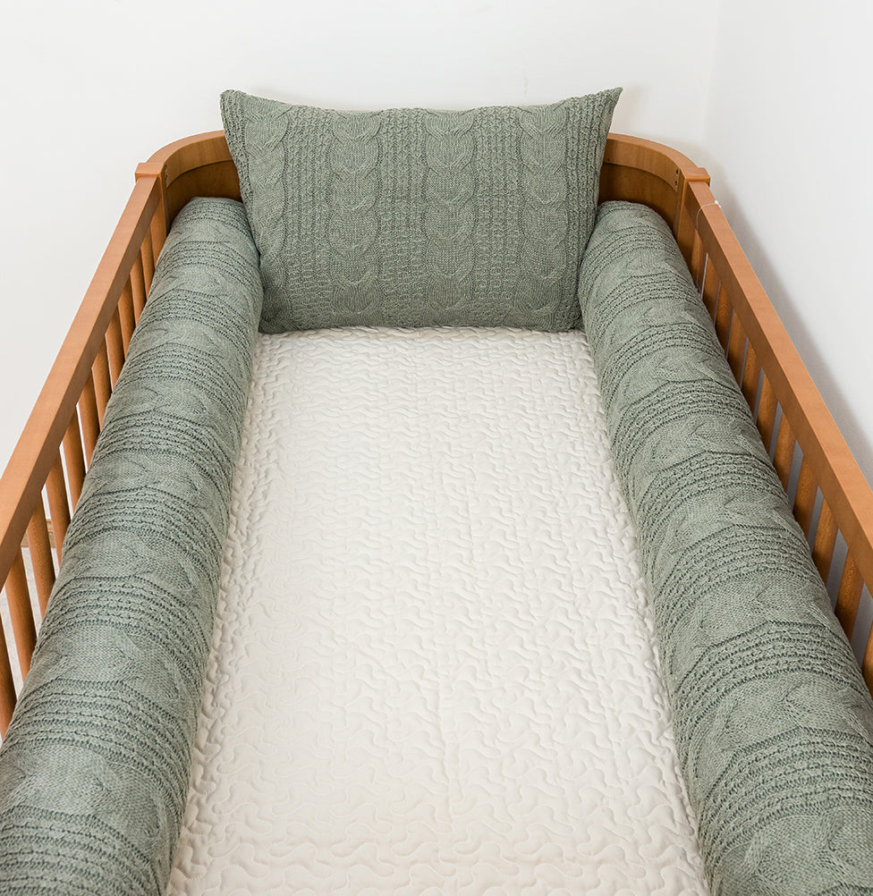 Kit Berço 5 Peças Dalia/Infinity e Xadrez - Verde Malva