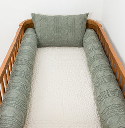 Kit Berço 5 Peças Dalia/Infinity e Xadrez - Verde Malva