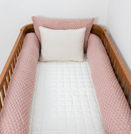 Kit Berço 5 Peças Colméia Quadradinho e Xadrez - Rosa