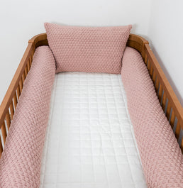 Kit Berço 5 Peças Colméia Quadradinho e Xadrez - Rosa