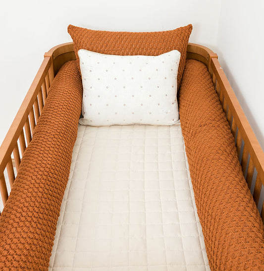 Kit Berço 5 Peças Colmeia Quadradinho e Poá - Cobre