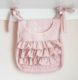 Porta Fraldas Bordado Flores e Borboletas - Rosa Nuvem