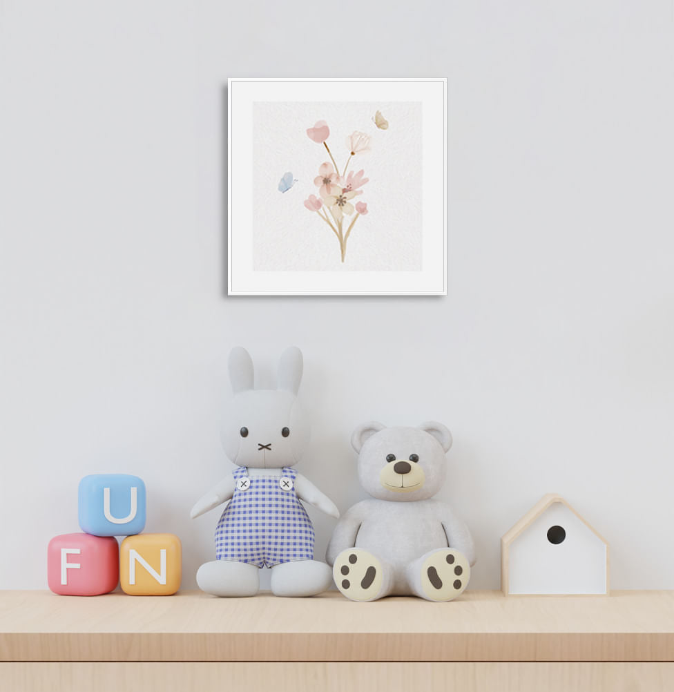 Quadro Infantil Flores Candy - Quadrado