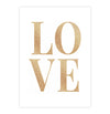 Quadro Infantil Love Glitter Dourado - Vertical 