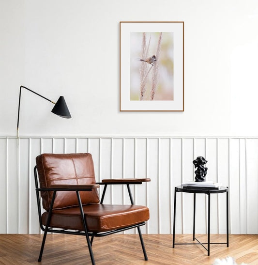 Quadro Pássaro Na Folhagem - Vertical