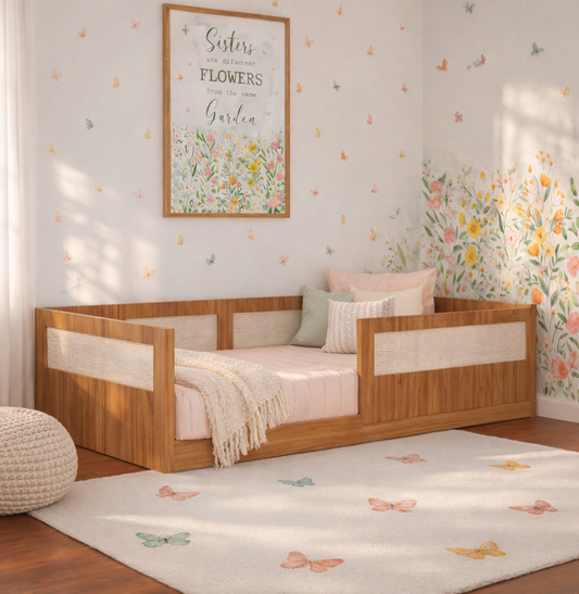 Cama Sofá Haus Nature Com Palha 2 em 1 Montessoriana - Freijó