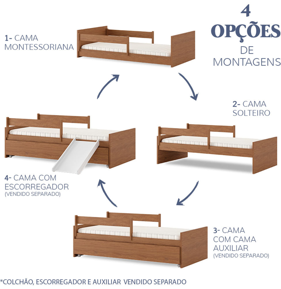 Cama Up 2 em 1 Montessoriana - Freijó