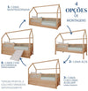 Cama Sofá Haus Nature Casinha com Palha 2 em 1 Montessoriana - Carvalho