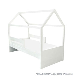 Cama Up 2 em 1 Com Casinha Montessoriana - Branco