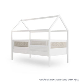 Cama Sofá Haus Nature Casinha com Palha 2 em 1 Montessoriana - Branco