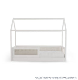 Cama Sofá Haus Nature Casinha com Palha 2 em 1 Montessoriana - Branco