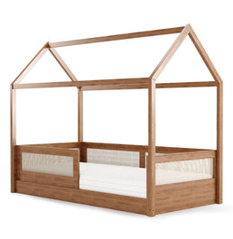 Cama Sofá Haus Nature Casinha com Palha 2 em 1 Montessoriana - Freijó