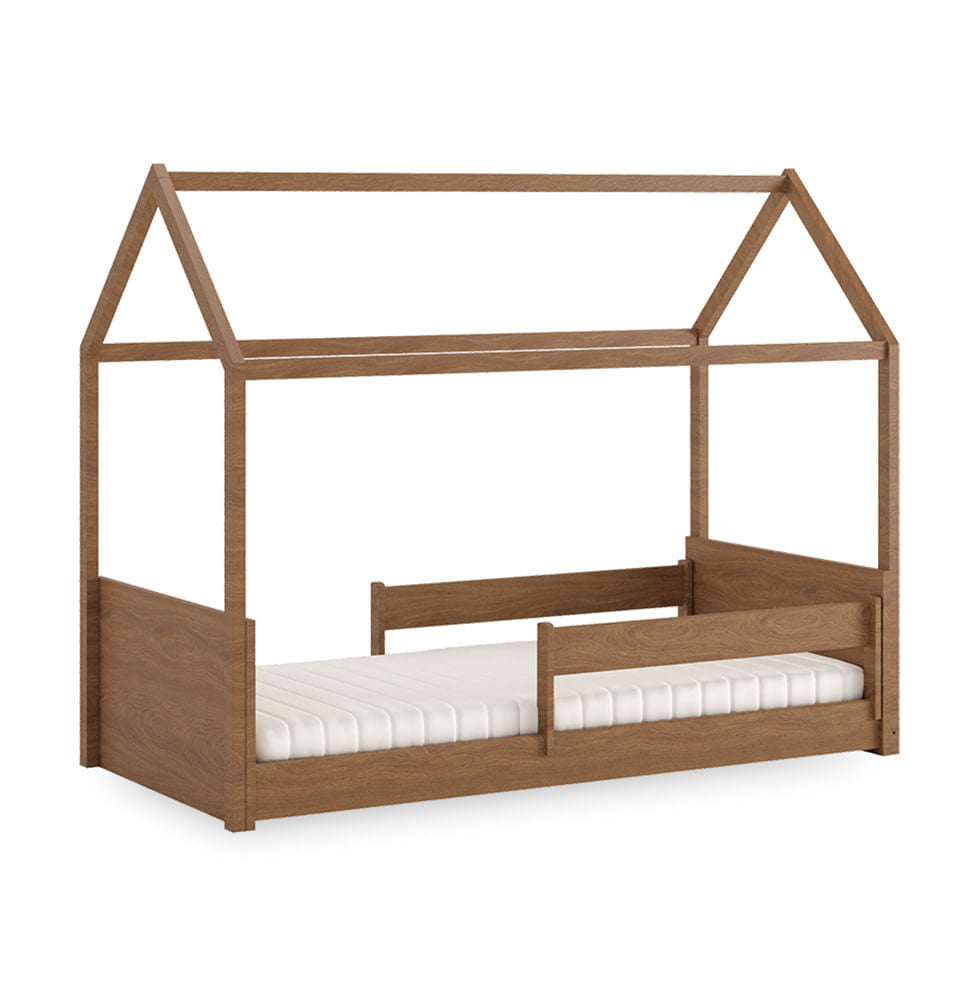 Cama Up 2 em 1 Com Casinha Montessoriana - Freijó