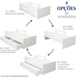 Cama Up 2 em 1 Montessoriana - Azul Claro