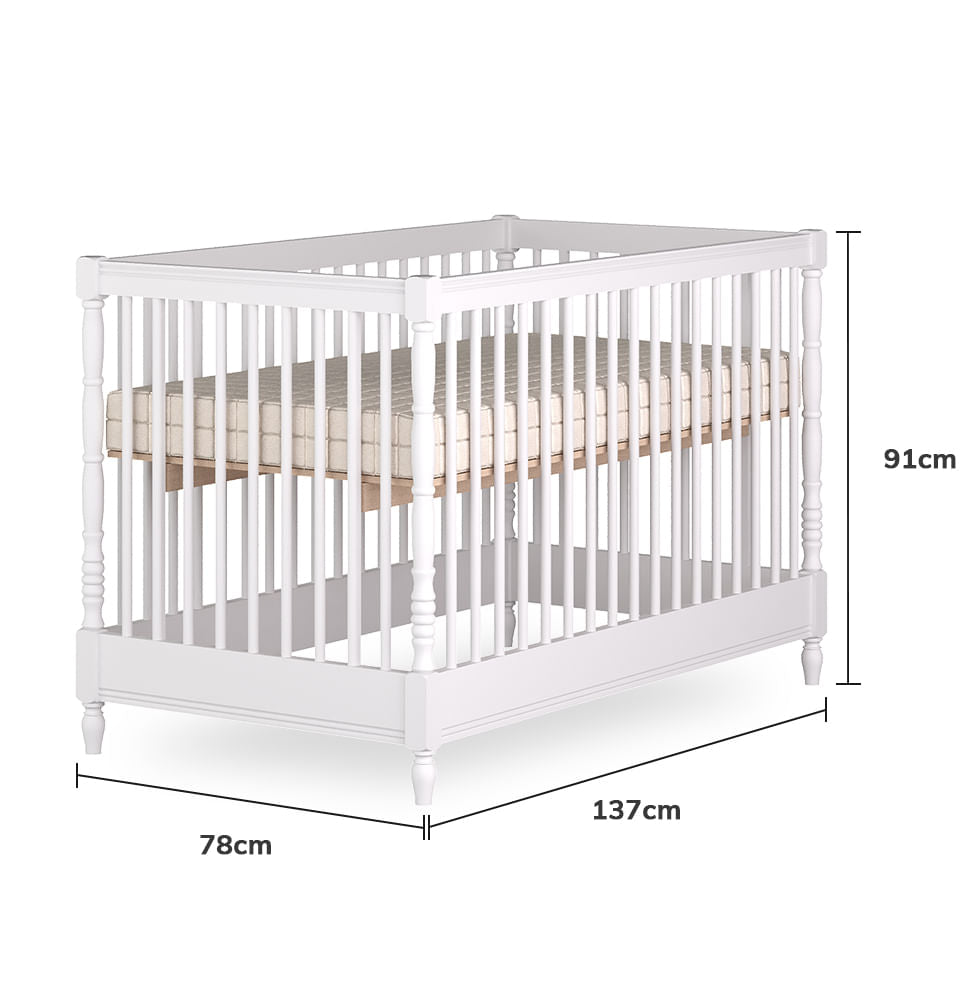 Berço Monet 3 em 1 Palitado - Branco