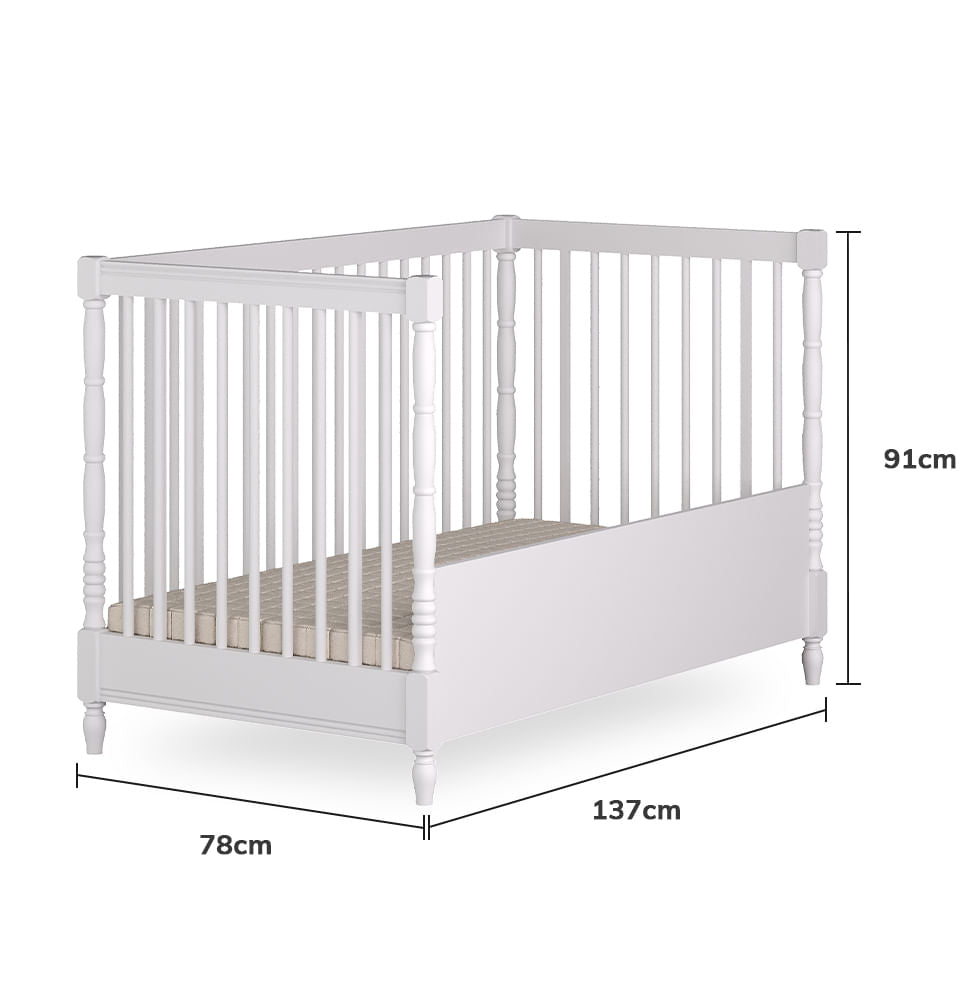 Berço Monet 3 em 1 Palitado - Branco