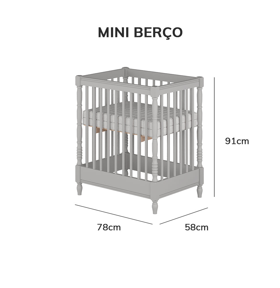 Berço Monet 3 em 1 Palitado - Greige
