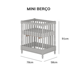 Berço Monet 3 em 1 Palitado - Greige