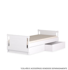 Cama Solteiro Monet - Branco