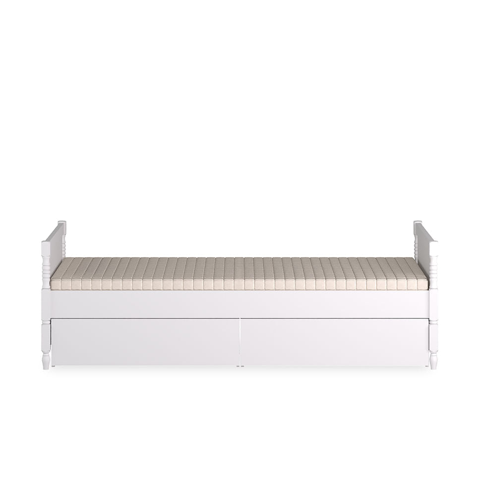 Cama Solteiro Monet - Branco
