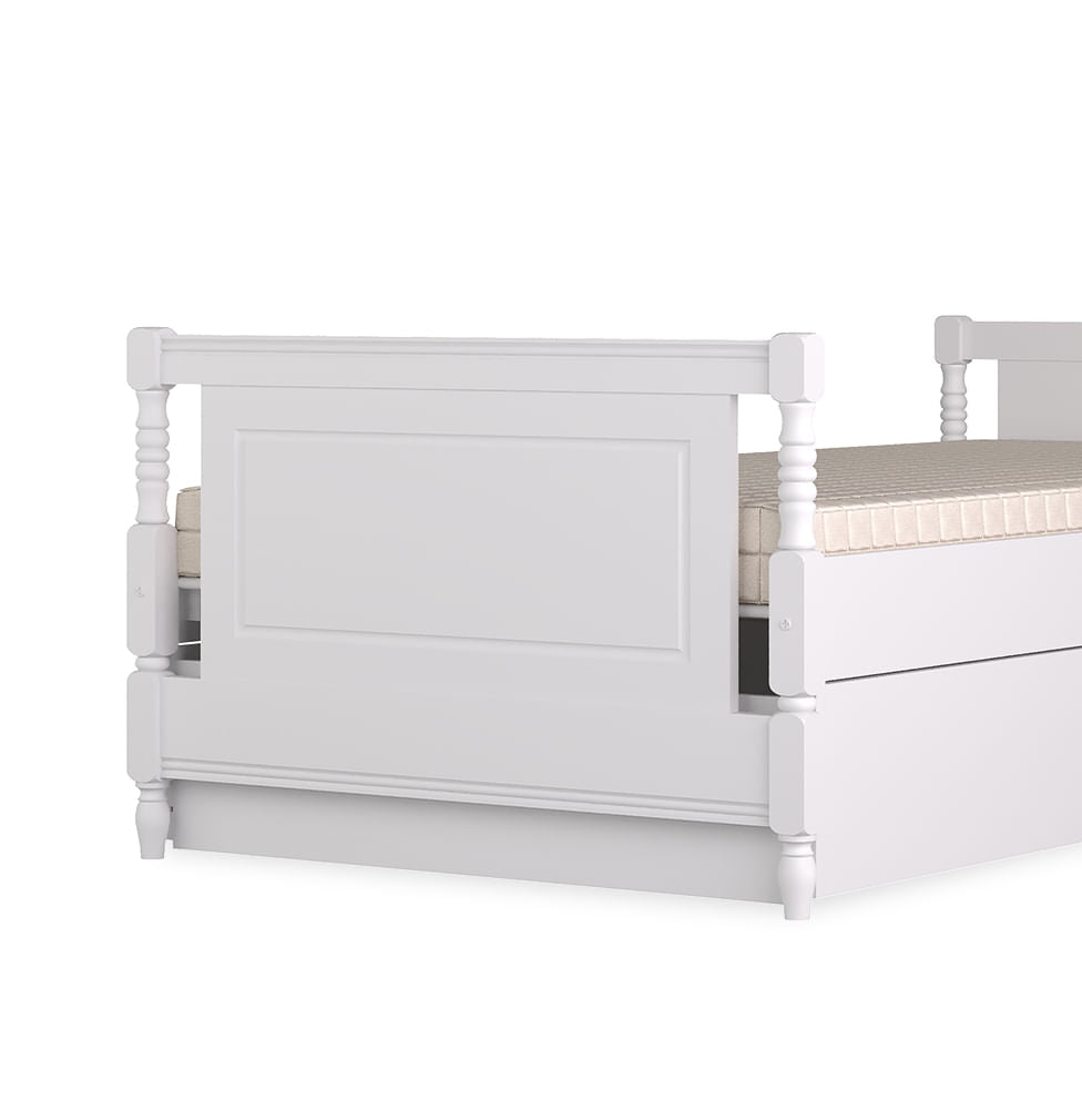 Cama Solteiro Monet - Branco
