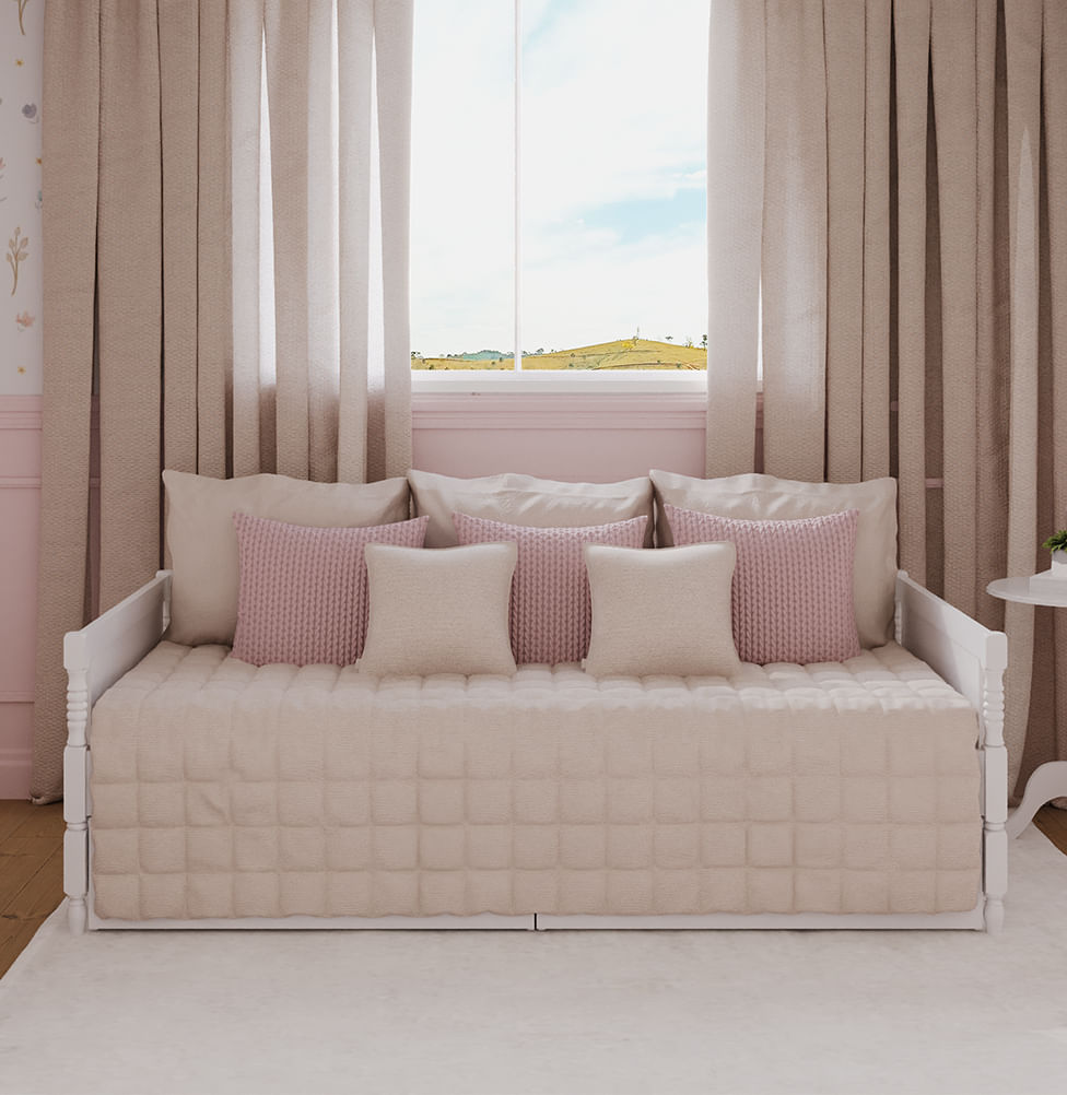 Cama Solteiro Monet - Branco