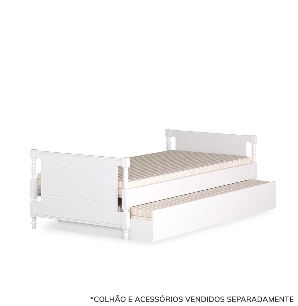 Cama Solteiro Monet - Branco