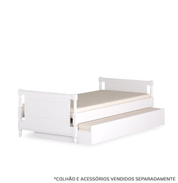 Cama Solteiro Monet - Branco
