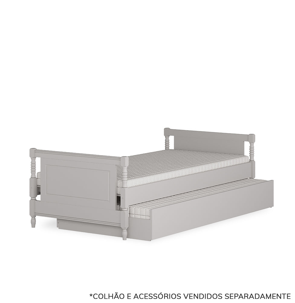 Cama Solteiro Monet - Greige