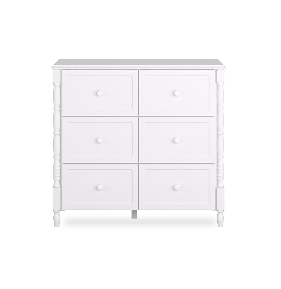 Cômoda de Bebê Monet 6 Gavetas 100cm - Branco