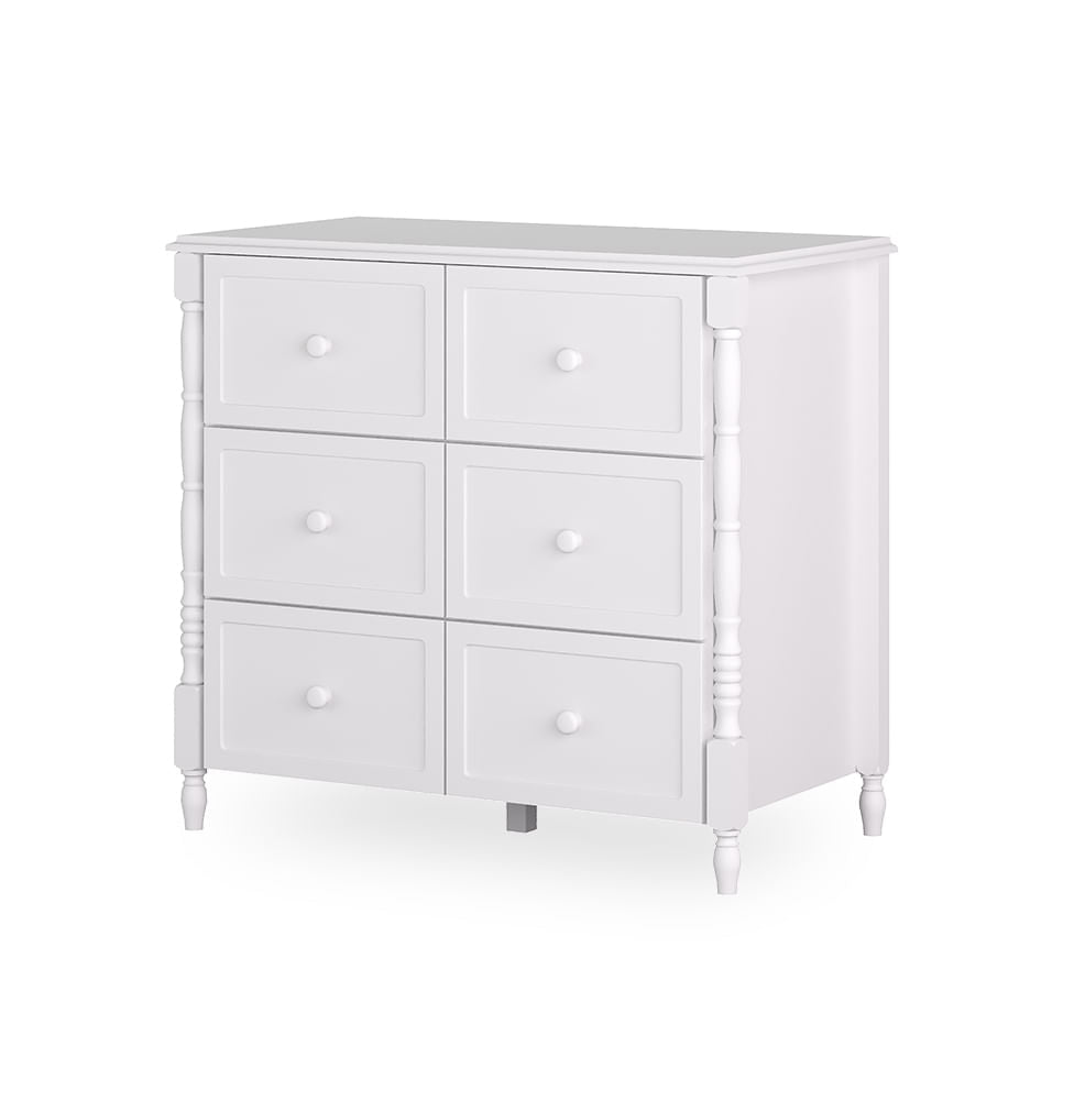 Cômoda de Bebê Monet 6 Gavetas 100cm - Branco