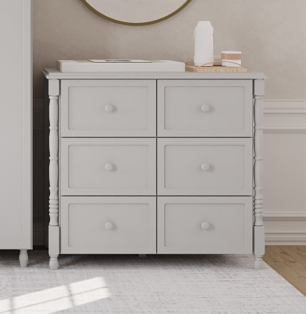 Cômoda de Bebê Monet 6 Gavetas 100cm - Greige