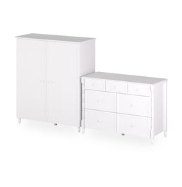 Cômoda de Bebê Monet 7 Gavetas 130cm - Branco