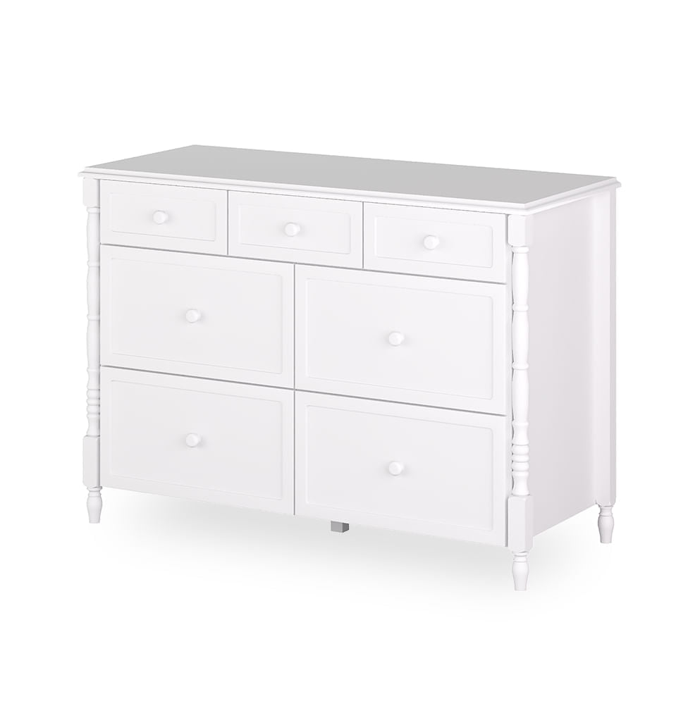 Cômoda de Bebê Monet 7 Gavetas 130cm - Branco