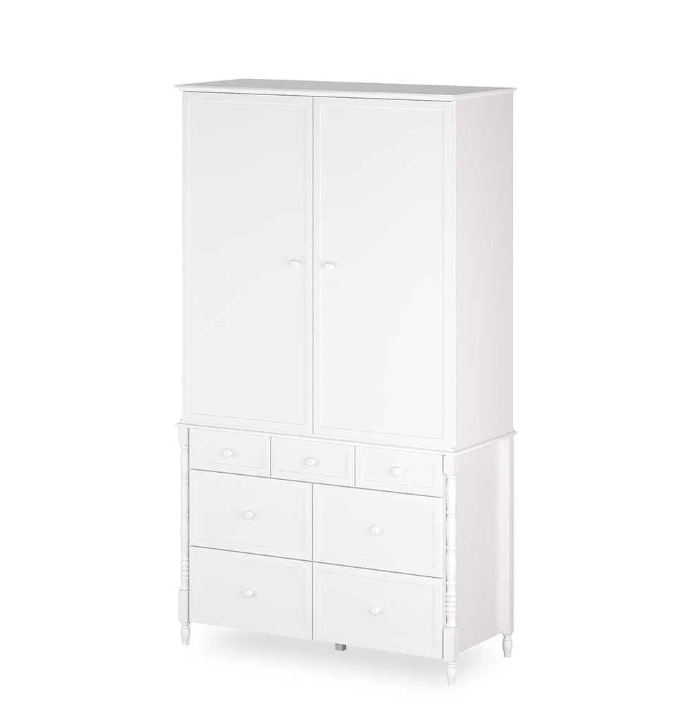 Cômoda de Bebê Monet 7 Gavetas 130cm - Branco