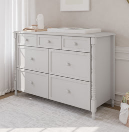 Cômoda de Bebê Monet 7 Gavetas 130cm - Greige