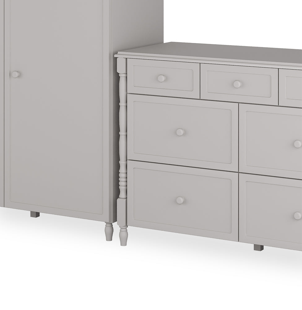 Cômoda de Bebê Monet 7 Gavetas 130cm - Greige