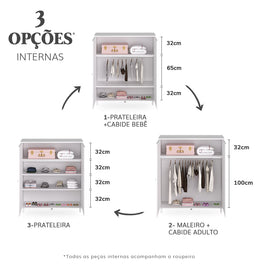 Roupeiro Monet 2 Portas - Branco